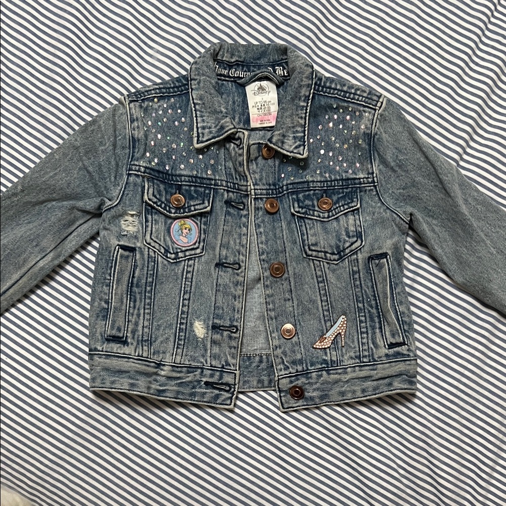 Disney  Cinderella Denim Jacket with Fun Patches size 3